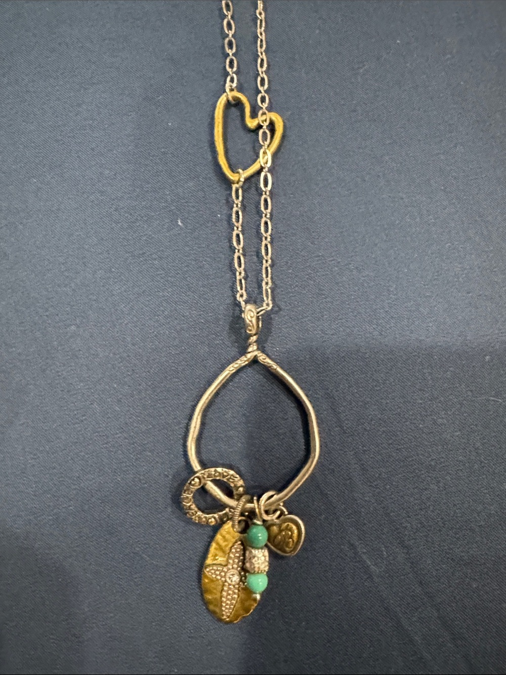 Brighton Gold-Tone Multi-Charm Necklace with Turquoise Accents